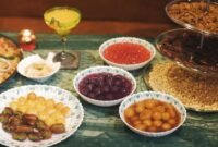Hidangan Peranakan yang kaya warna dan rempah tersaji indah, menampilkan perpaduan harmonis antara budaya Tionghoa dan Melayu. Setiap sajian memancarkan keunikan rasa dan cerita sejarah panjang akulturasi di Nusantara.